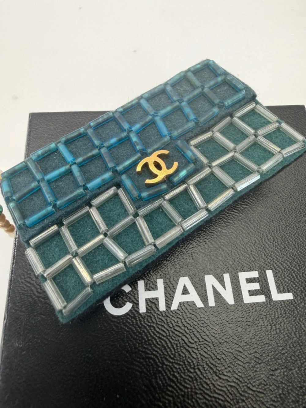 Chanel Choco Bar Matelassé Bag Motif Brooch